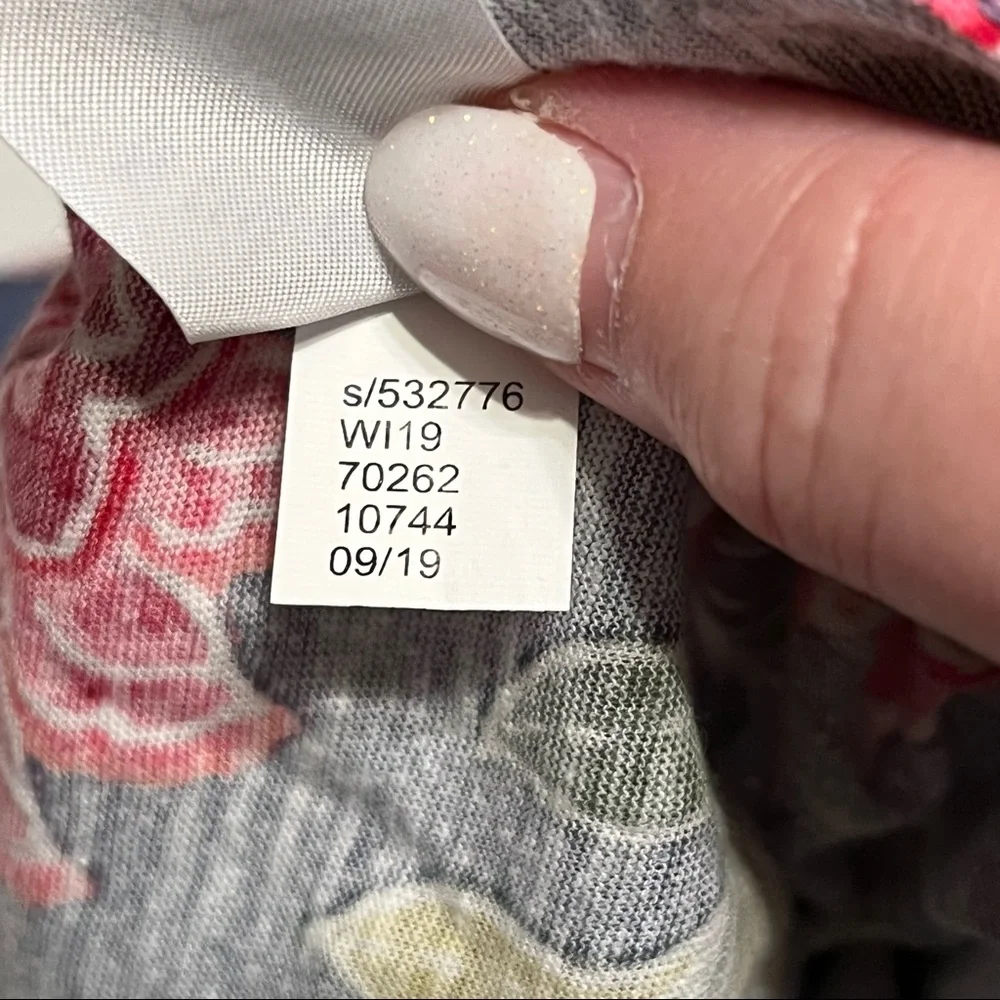 Loft Womens Size Small Blue Pink Floral Short Sleeve Cotton‎ Crewneck Shirt NEW